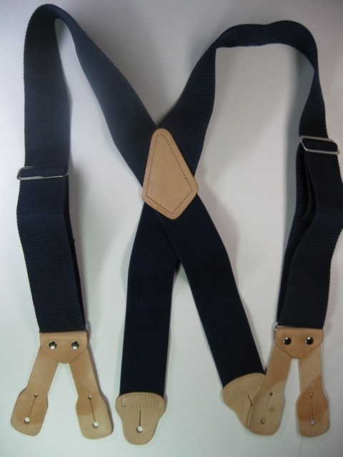 BUTTON ON CONSTRUCTION BASICS NAVY COLOR.   2 inches wide and 48 inches. Non elastic except Industrial Strength below X pattern on back two Strong Leather Attachments, YA150N48NAVY